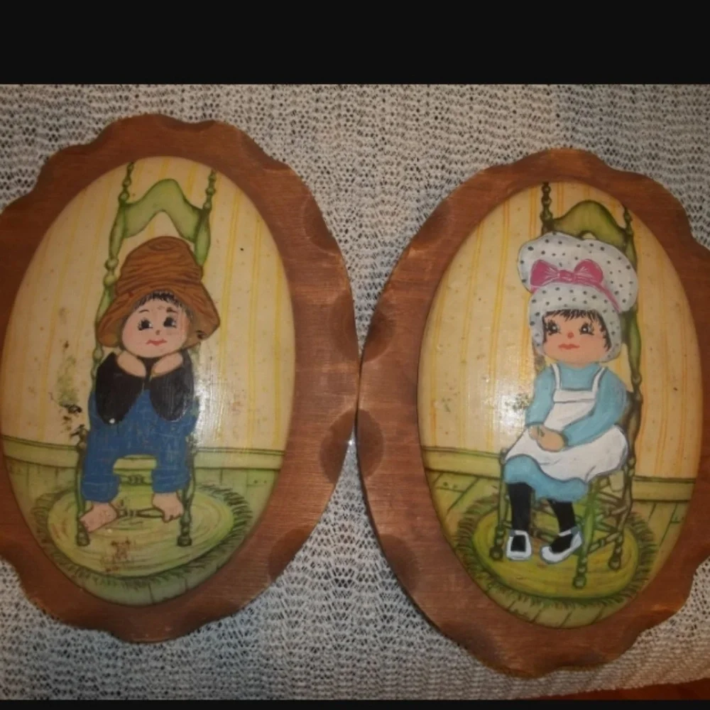 Retro Vintage Paintings Oval wall hangings